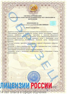 Образец сертификата соответствия (приложение) Можга Сертификат ISO 27001